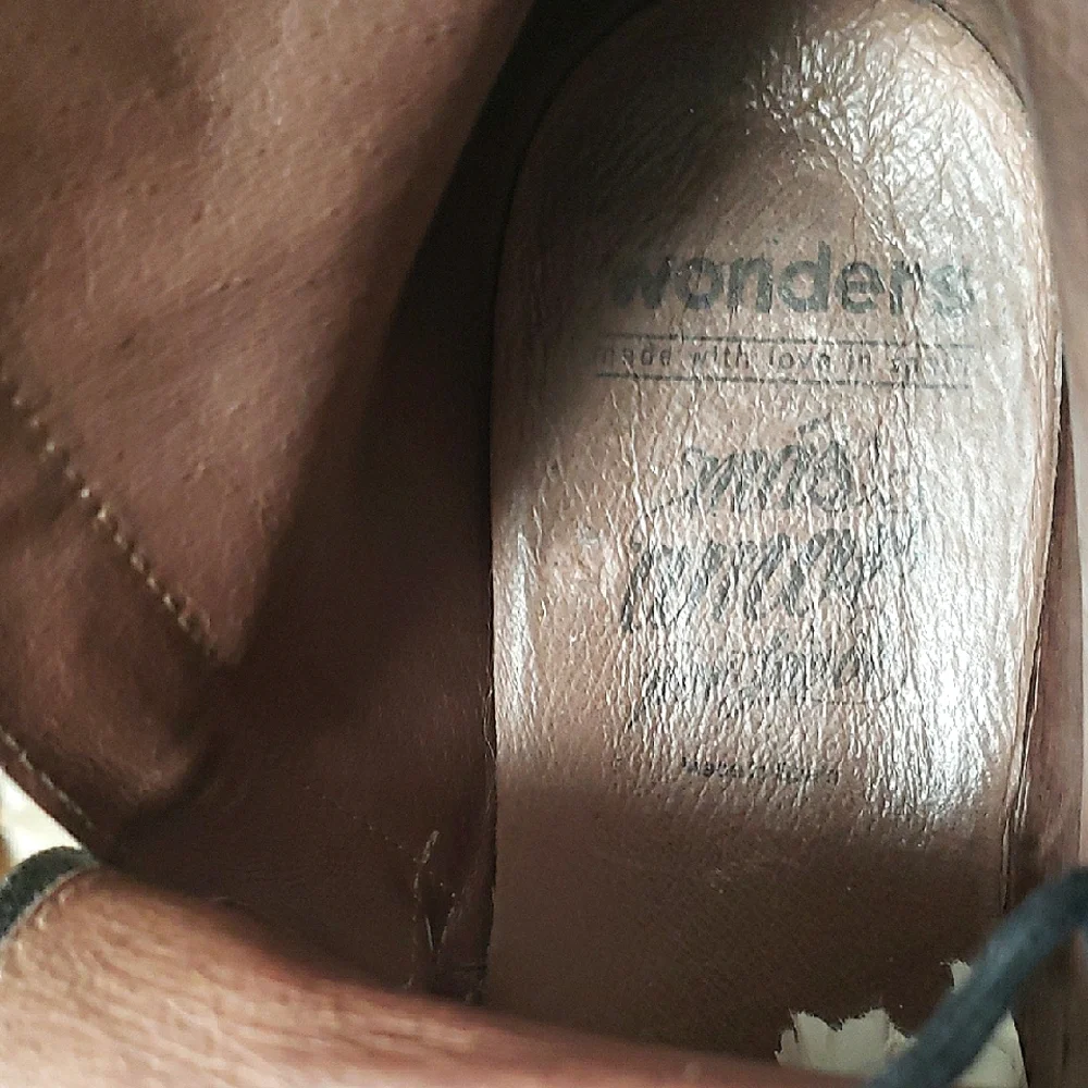 Wonders Gun Metal Lace Up Wedge Booties Size 40